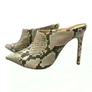 Express Faux Snakeskin Mule Pumps Excellent Condition, size 7